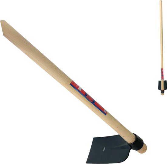 Synx Tools Landhak 12cm Handhak met steel 130cm - Gesmeed - Tuinhak - Hak Tuingereedschap - Onkruidhak - Handschoffel met steel essenhouten van Synx Tools