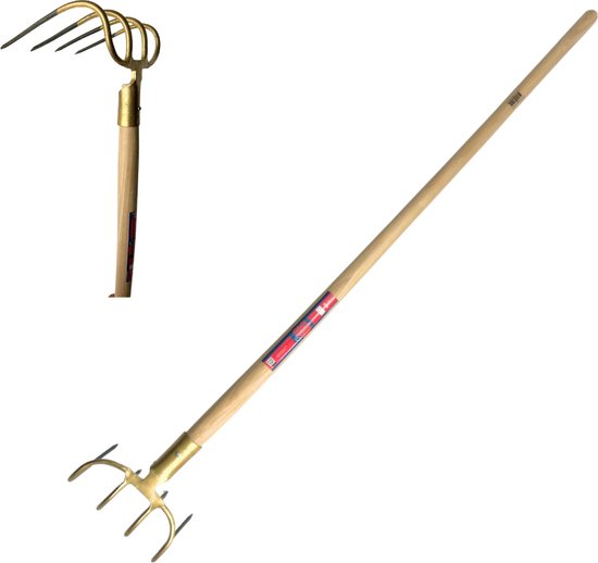 Synx Tools Mesthaak 4 Tanden - mestvork - tuingereedschap - Duurzame 130cm Steel van Synx Tools