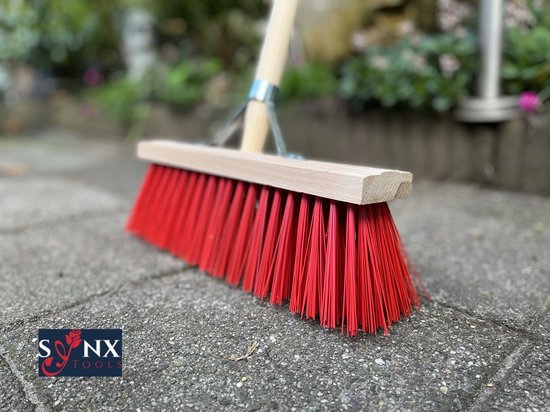 Synx Tools Nylons StraatBezem 35cm - Bezems - Buiten bezem Kunststof haren - Bezem met Steel 150 cm - Schrobborstels - Buitenbezem van Synx Tools
