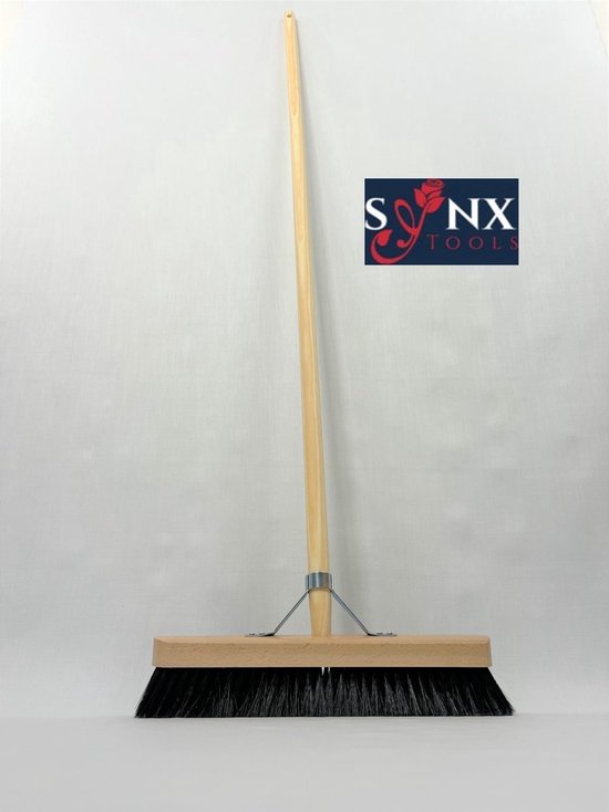 Synx Tools Paardenhaar 40 Zaalveger/Kamerveger - Zachte bezem - Bezemsteel - Veger schoonmaken - Bezems Binnen/zacht met Steel 160 cm van Synx Tools