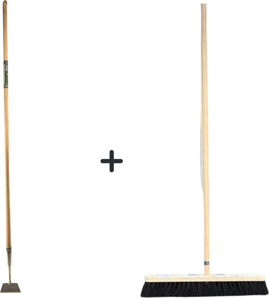 Synx Tools Rechte Schoffel 12cm Met Staal 160cm + Colombo Bezem 30 cm Met Staal 150cm - Schoffel - Buitenbezem - Met Staal 160cm van Synx Tools
