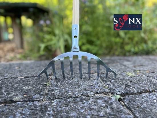Synx Tools Rozenhark metaal Hark - Harken/ Gazonhark - Bladhark - Bodembewerkers - Hark Incl. steel 150cm van Synx Tools