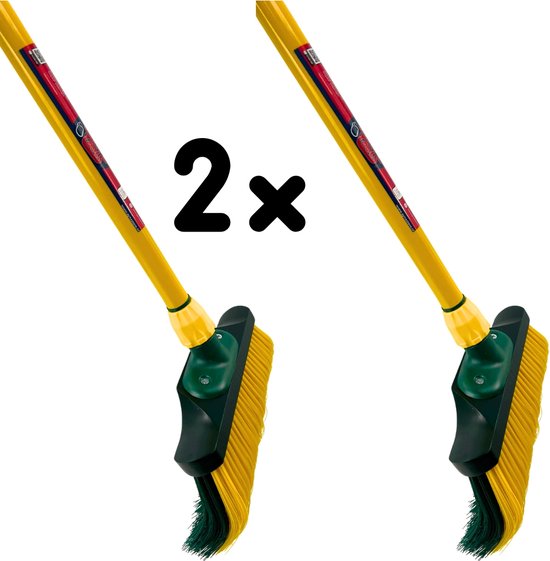 Synx Tools Set van 2 stuks Klauwbezem 28cm - Bezems - bezemhouder - bezem buiten - straatbezem - krallenbezem - Telescopische steel 70 - 140cm van Synx Tools