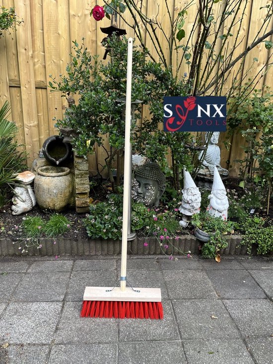 Synx Tools Straatbezem - Nylon 40cm - Veger - Stadsbezem - Bezem - Buitenbezem - Tuinartikelen - Bezem met steel 160 cm van Synx Tools