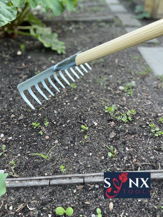 Synx Tools Tuinhark 12 Tanden verzinkt Hark - Harken - Bladharken - Bodembewerkers - Onkruidverwijderaar - Tuinartikelen - Compleet Incl. 160cm steel van Synx Tools