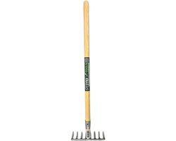 Synx Tools Tuinhark 8 tanden verzinkt - Bodembewerkers - Onkruidverwijderaar - Hark met steel - Totale lengte 75 cm van Synx Tools
