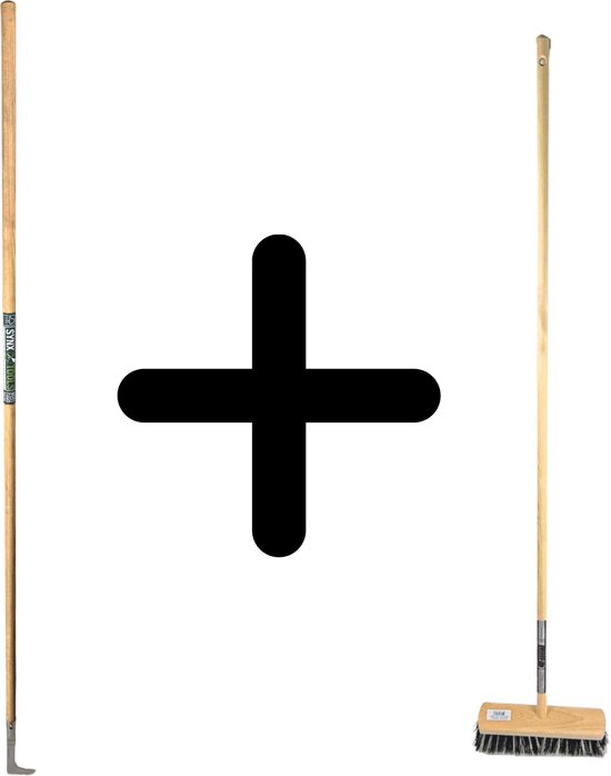 Synx Tools Voegenmes 150 cm enSynx Tools Harde Bezem Old Dutchie - onkruidborstel - onkruidmes - Tuinbezem - Milieuvriendelijke bezem - Old Dutchie Model - Straatbezem - Buiten Bezem met steel 120 cm van Synx Tools