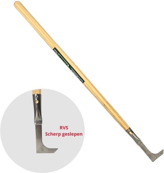 Synx Tools Voegenmes Onkruidkrabber RVS - voegenkrabber - onkruidborstel - onkruidmes - krabbers / schrapers - voegenkrabber met steel - Totale lengte 84 cm van Synx Tools