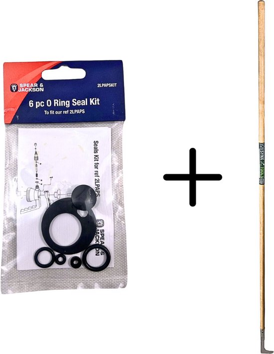 Synx Tools Voegenmes RVS + Spear & Jackson Drukspuit Ringen 2L set van 6 - Ringen onderdelen - Onkruidverdelger - Onkruidmes - Voegenkrabber met steel 150cm van Synx Tools