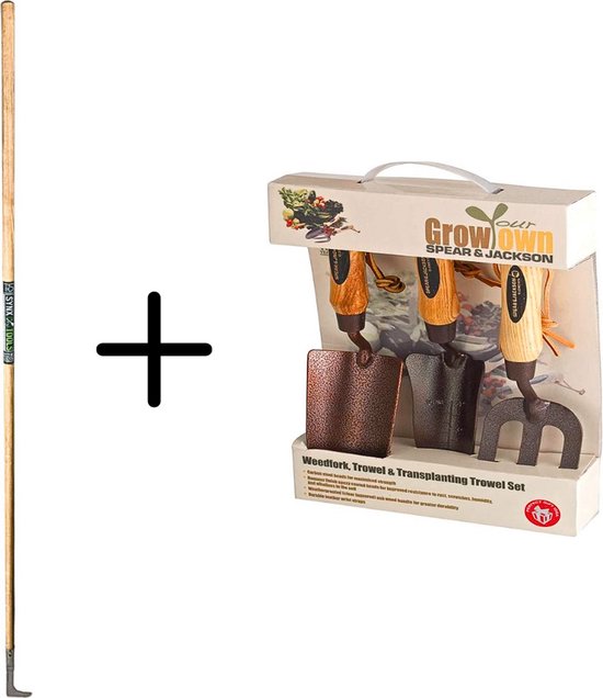 Synx Tools Voegenmes RVS + Spear & Jackson Elements 3-delige Cadeauset - tuingereedschap set - cadeau voor man en vrouw - onkruidmes - voegenkrabber met steel 150cm van Spear & Jackson