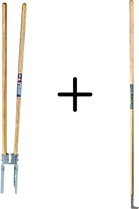 Synx Tools Voegenmes RVS + Spear & Jackson Palenzetter - Grondgatheffer met houten handvat - Met twee Essenhout stelen - onkruidmes - voegenkrabber met steel 150cm van Synx Tools