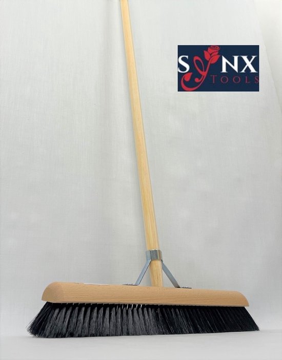 Synx Tools Zaalveger 50cm - Paardenhaar / Kamerveger - Zachte bezem 50 cm - Bezemsteel - Veger schoonmaken - Bezems Binnen - Bezem zacht met Steel 160 cm van Synx Tools