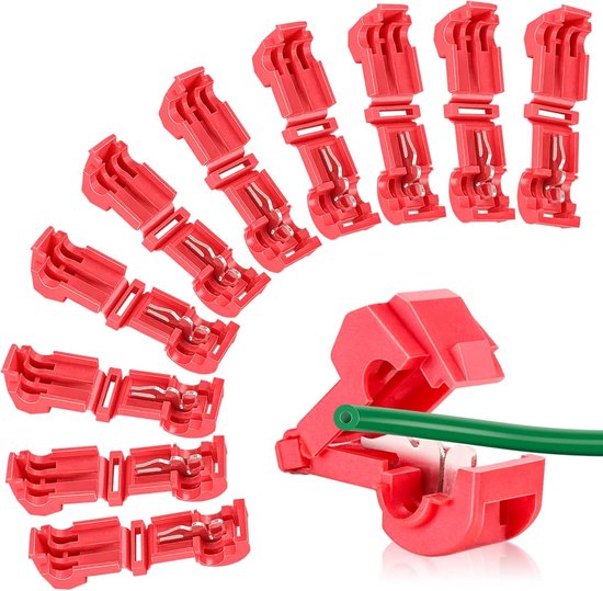 T-connector - snelkoppeling - 20 stuks - kabelverbinder - Verpakking van 20 aansluitklemmen - Geschikt Voor robotmaaiers, grenskabel, laadstation van Vereijken producten