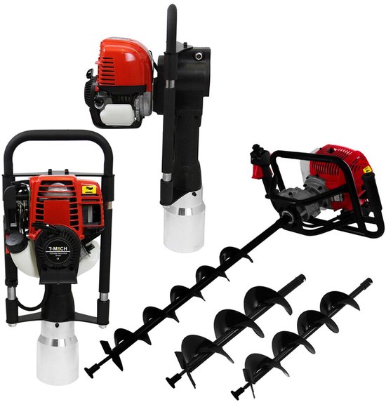 T-Mech Grondboor & Paalrammer 120mm 52cc 37.7cc
