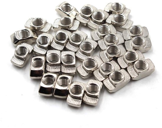 T-nut M8, nickel-plated, carbon steel, T-nut for aluminium extrusion according to European standard 4545 (50 pieces) van IKEA