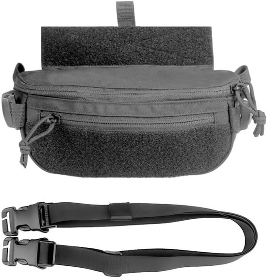 Tactische Drop Dangler Pouch - Magic Strap Sub Abdominal Carrying Kit Tas - Borst Rig Vest Training Vissen Wandelen van Merkloos	
