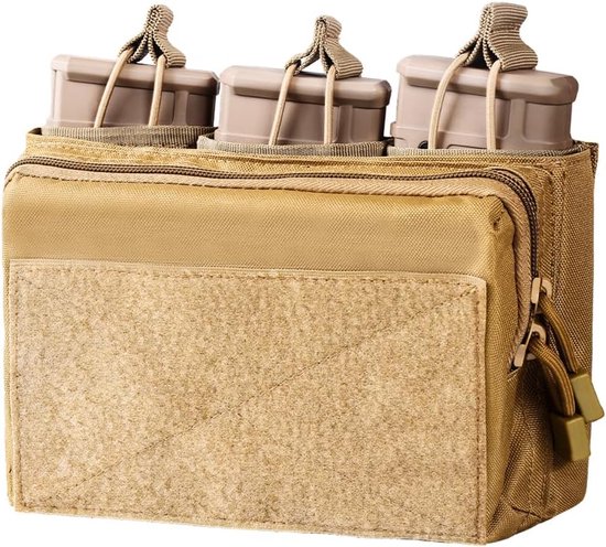 Tactische Mag-administratietas - drievoudig open Molle-zakje - 3 patches met haken en lussen voor Mag 223/5,56 - multifunctioneel en duurzaam