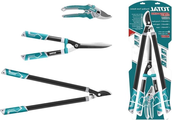 Takkenschaar - Set met 3 takkenschaars - 220 mm, heggenschaar 580 mm en tweehandschaar 725 mm - voor snoeien en tuin van Kinzo Garden