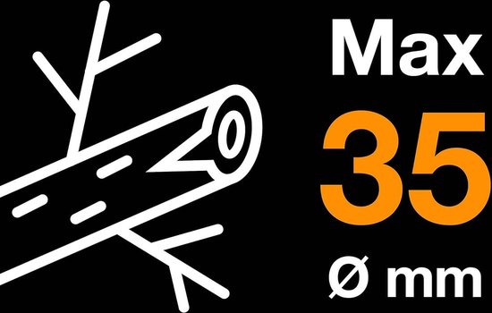 Takkenschaar telescopische Aambeeld-takkenschaar voor droog hout - lengte 387 cm - FiberComp hoogwaardig staal - wit oranje - Light L32 1026930 takkenschaar telescopische van Fiskars