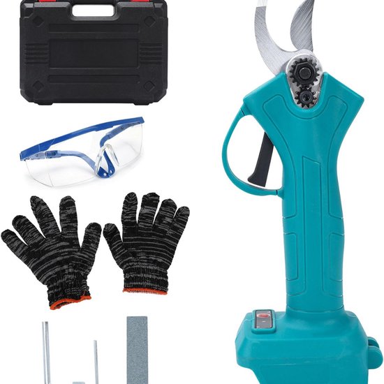 Takkenschaar telescopische - Accu 25 mm snijdiameter Makita 18V - Boomschaar veiligheidshandschoenen veiligheidsbril - Takken snoeien schaar met slijpsteen takkenschaar telescopische van Makita