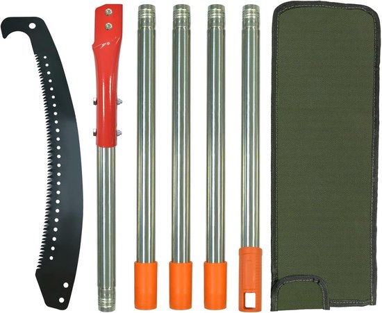 Takkenzaag met instelbare lengte en draagtas – Hoogsnijdende tuingereedschapset voor efficiënt snoeien van Merkloos	