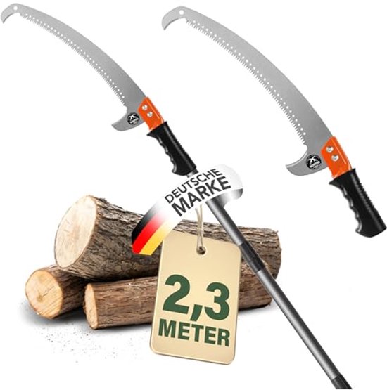 Takkenzaag met telescoopsteel tot 2,3 m voor nauwkeurig boomsnoeien van Merkloos	