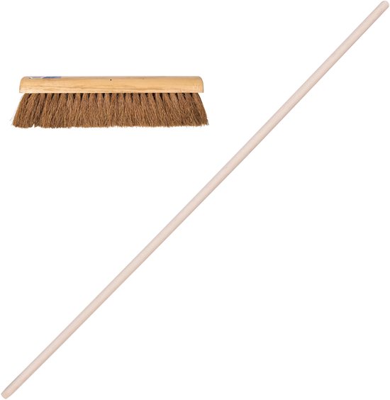 Talen Tools Bezem met zachte vezels - FSC hout - kokos haren - B40 cm - Steel hout 120 cm - binnen van Talen Tools