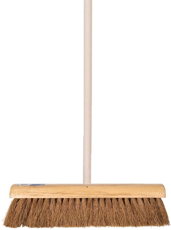 Talen Tools Bezem met zachte vezels - FSC hout - kokos haren - B40 cm - Steel hout 140 cm - binnen van Talen Tools