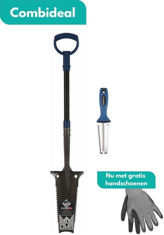 Talen Tools – COMBIDEAL - Zaagspade – Wortelkiller - Handzaagspade - Handzaagje - Met GRATIS tuinhandschoenen van Merkloos	