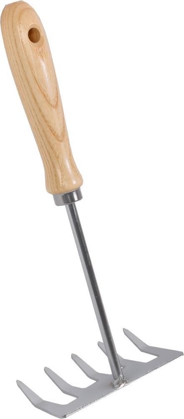 Talen Tools - Handharkje - 5 tanden - Verzinkt staal - Essenhouten handvat van Talen Tools