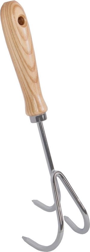 Talen Tools – Handkrabbertje – 3 tanden – Verzinkt staal – Essenhouten handvat van Talen Tools