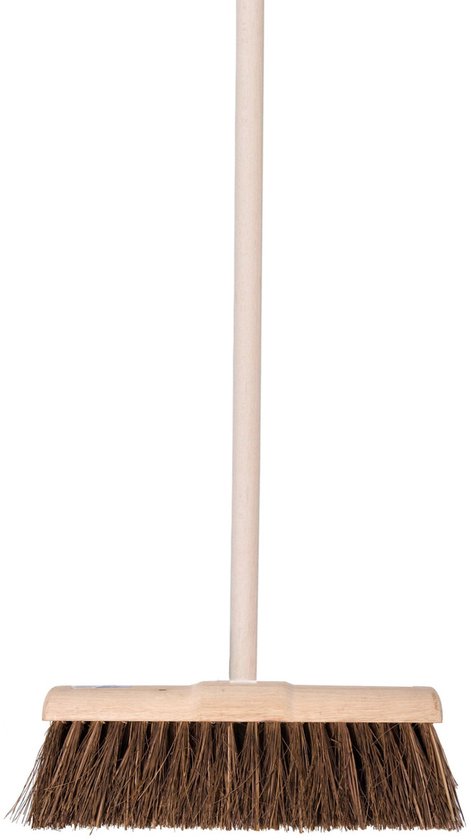 Talen Tools Straatbezem Natuurvezels - hout - 45 cm - buitenbezem - voor tegels - Steel hout van 130 cm - Harde ondergrond van Talen Tools