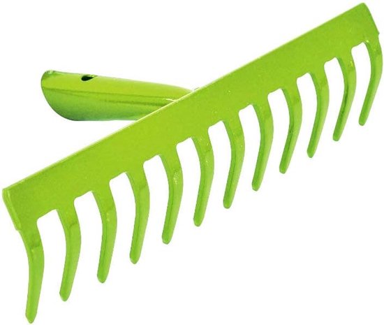 Tandenhark 12 Tanden - Bladhark Tuinhark - Gazon Onderhoud - Epoxy Gepoeedercoat Staal - 16x21x35 cm