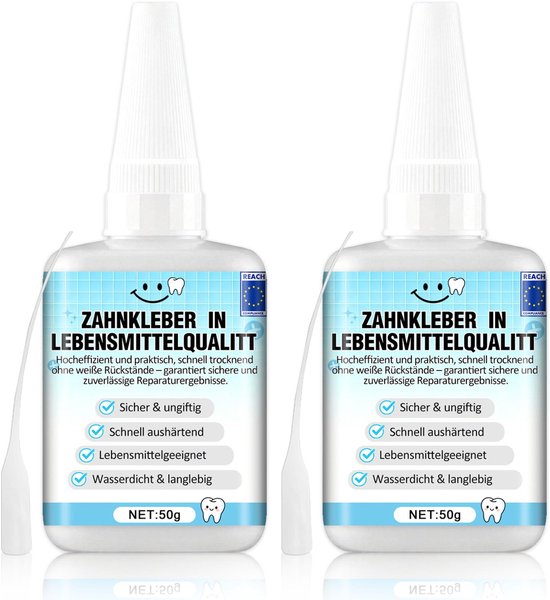 Tandlijm voor tanden, tandlijm, tandprothesenlijm, tandcement, kloofvullend, sneldrogend, weerbestendig en waterdicht - ShopVlot