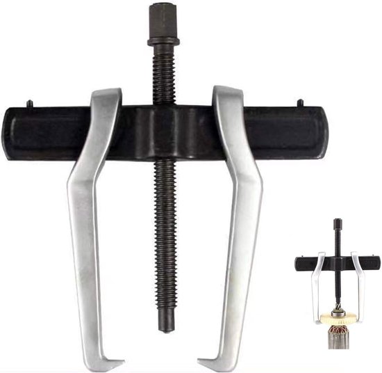 Tandwiellagertrekker - lagertrekker van koolstofstaal - dubbele bekkentrekker - verstelbare lagertrekker - lager tandwieltrekker - gereedschap voor demontage van lagers 10 cm - professioneel gereedschap van Merkloos	