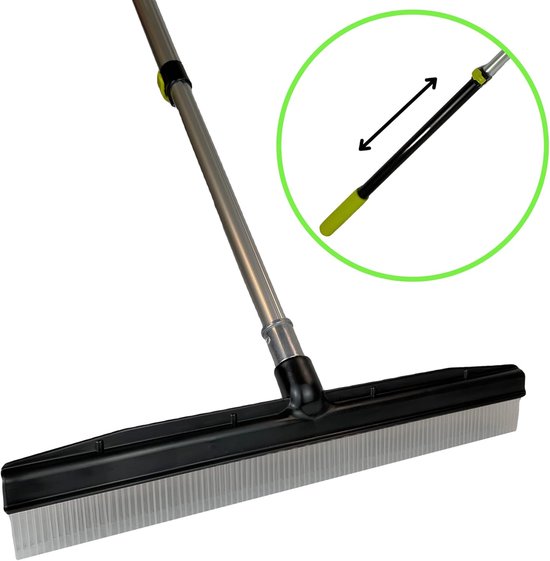 Tapijt Harken - Vloerborstel - Tapijt Onderhoud - Telescopische steel - 137 cm - Zwart