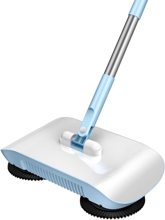 Tapijt Veegmachine - Handveger Mop - Vloeren Reinigen - 3-in-1 Ontwerp - 118.3H cm - Blauw