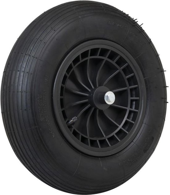 Tarsus Kruiwagenwiel - Kunststof Velg - Luchtband - Compleet - Zwart van Tarsus