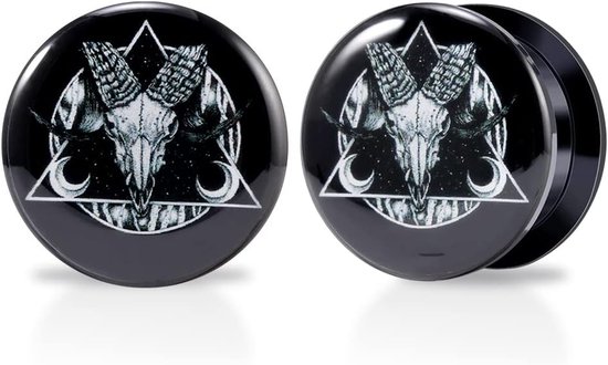TBOSEN EN 1 paar acryl en epoxy insect schedel schaapkop driehoek punk element schroefboren tunnel plug expanderpiercing modieus geschenk 2 g-1-3/16 inch in 6 mm - 30 mm