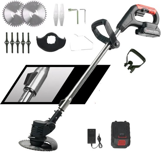 TDGarden TrimForce Series – Draadloze Grastrimmer – 12V Accu – 3-in-1 Mes Systeem – Lichtgewicht - Verstelbaar - Berm trimmer - Zwart van TDGarden