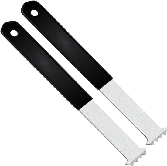 Tegelverwijderaar Set - Stenen Lifter - Tuinaanleg Bestrating - Dubbele Schraap Element - 23 cm Lengte - Zwart