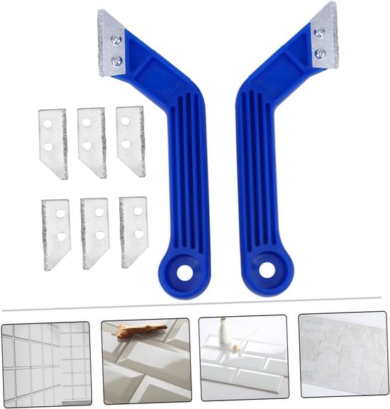 Tegelvoegen Schraper - Voegenverwijderaar Kit - Badkamer Opknappen - Inclusief Reservemessen - 205 cm - Blauw