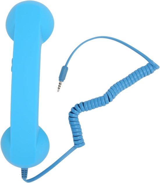 Telefoonhoorn voor Mobiele Telefoon - Retro 3,5 Mm Telefoonhoorn - Stralingsbestendige Bedrade Mobiele Telefoonontvanger voor Smartphonecomputer (Hemelsblauw) van Merkloos	