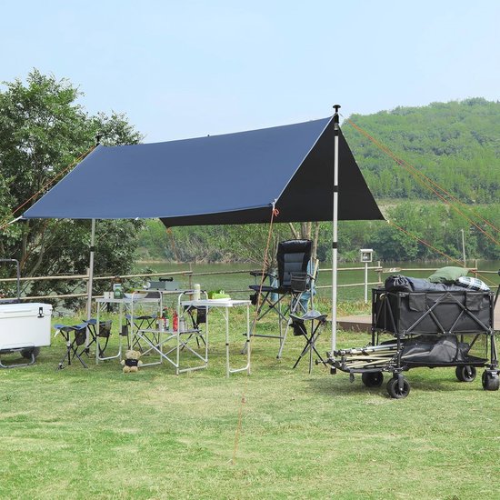 Telescoop Aluminium Tentstokken - Set van 2, Verstelbare Verlengstang voor Camping, Luifel en Zonnezeil van Merkloos	