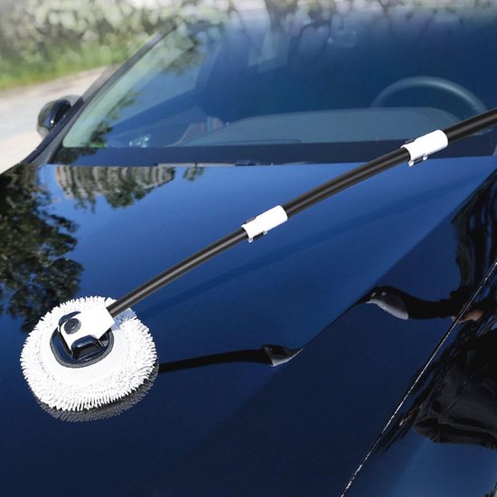 Telescoop Autowasborstel met Afneembare Borstelkop - Perfect voor Camping en Auto Reiniging van Merkloos	