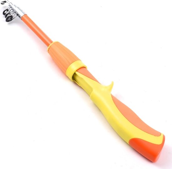 Telescoop Hengel Kind 130 cm Inklapbaar – Draagbare Vishengel van Glasvezel van Merkloos	