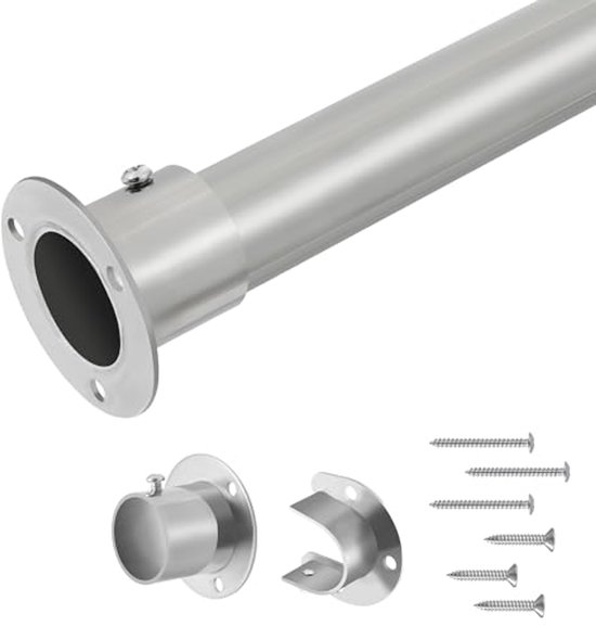Telescoop Kledingstang 28 mm - Verstelbaar van 74-130 cm met Metalen Houders