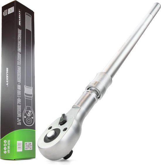 Telescoop Ratel - Verstelbare Ratel - Zwaar Werk - XXXL Lange Hefboom - 780-1150mm - Zilver