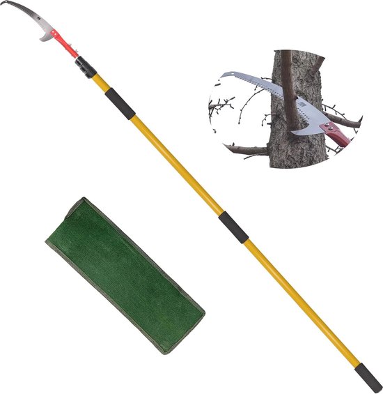 Telescoop Takkenzaag tot 7,5 m - Hoogbereikbare Boomzaag met Instelbare Lengte en Draagtas van The Vivid Green