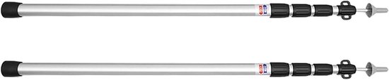 Telescoop Tentpalen - Verstelbare Palen - Schaduw Creëren - Aluminium Legering - 250 cm - Zilver